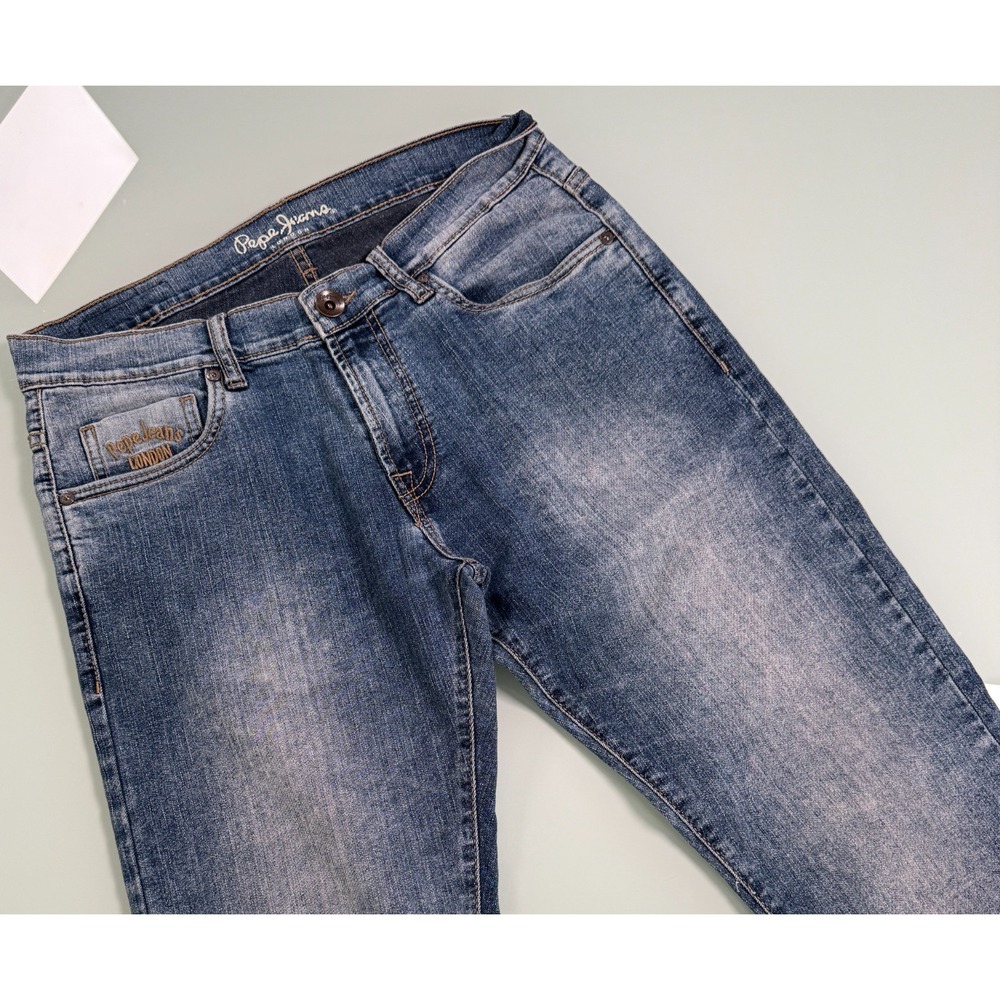 Pepe Jeans London Vapour Slim Cut Mens Blue Denim Jeans Preppy - 30x31